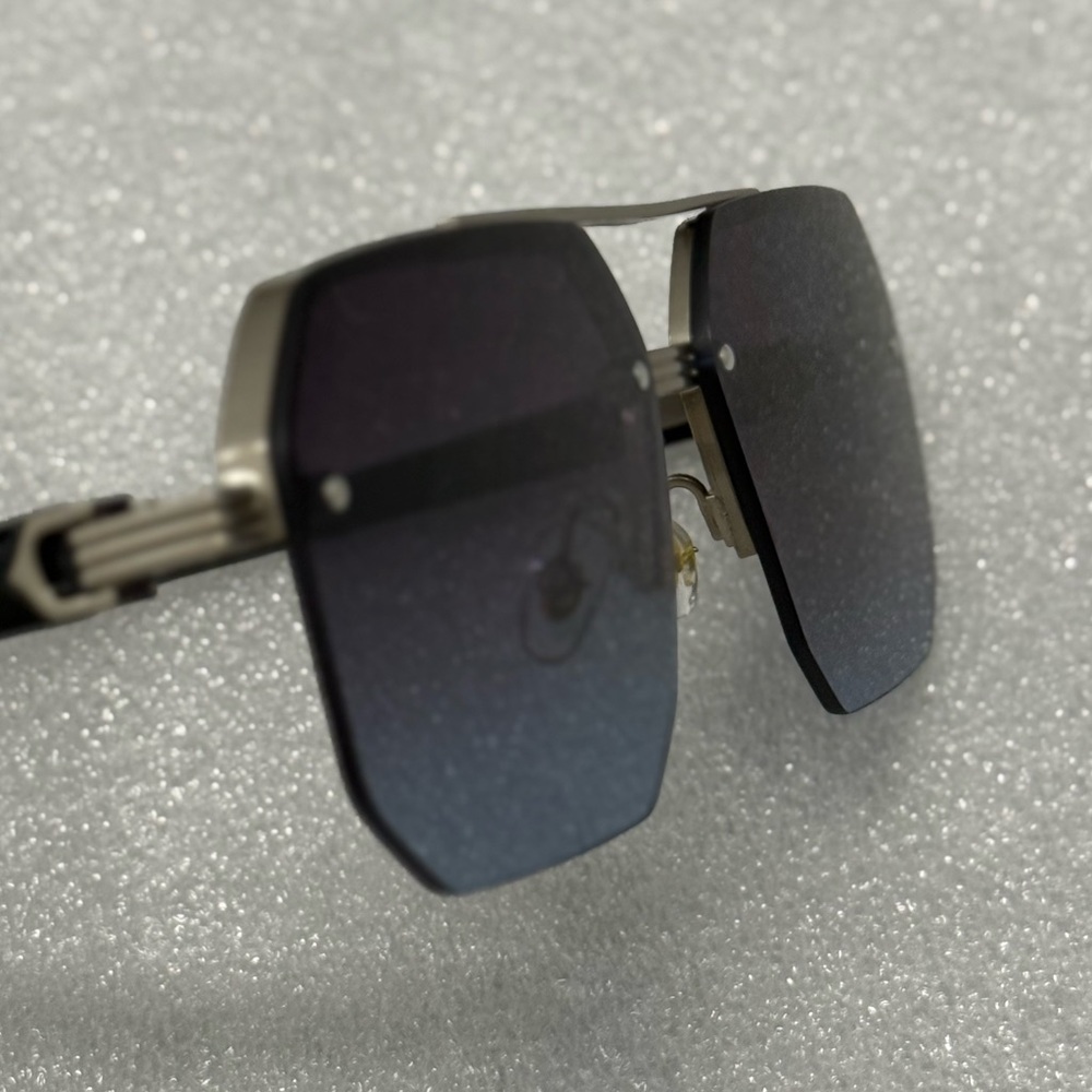 NWOT Modern Black/Blue and Silver Sunglasses - Picture 5 of 7